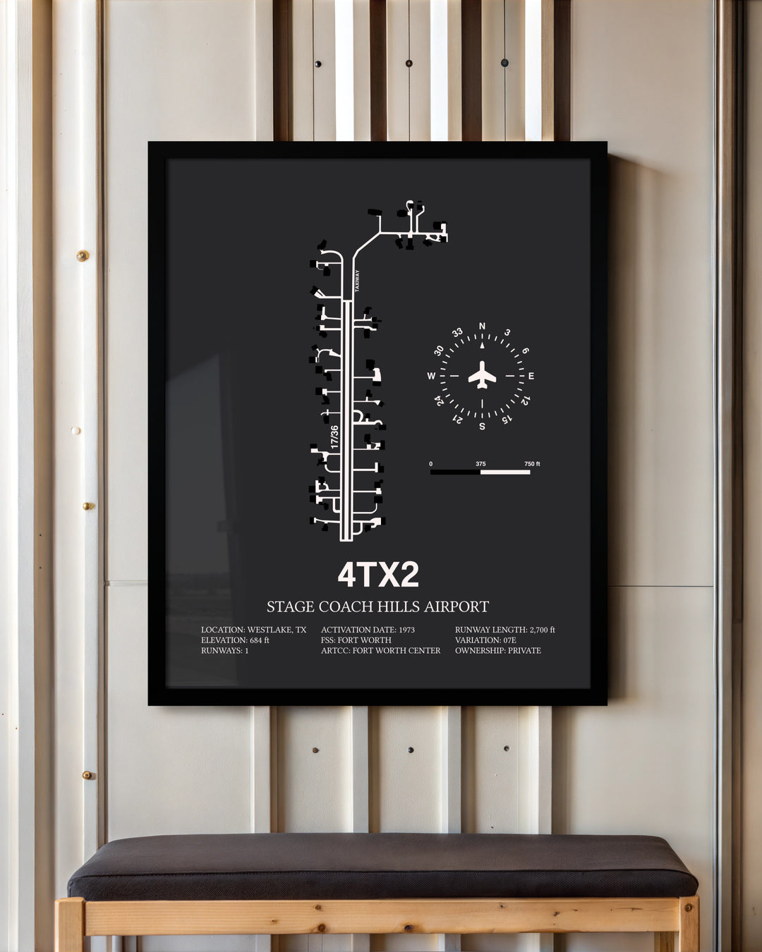 Frame color options for Stage Coach Hills Airport Wall Art
