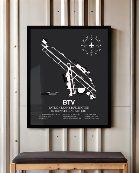 Frame color options for Patrick Leahy Burlington International Airport Wall Art
