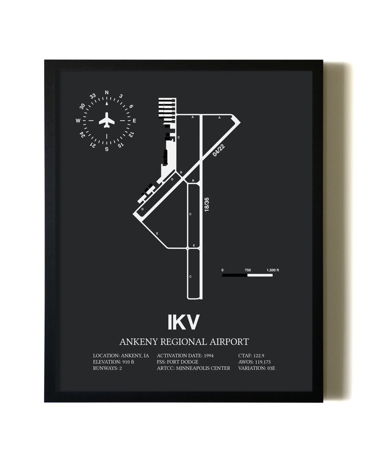 Unframed Ankeny Regional Airport map print poster