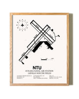 Oceana Naval Air Station (Apollo Soucek Field) framed print in natural wood frame