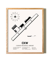 Conway Regional Airport framed print in natural wood frame