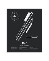 Gray Framed Jean Airport layout wall art poster