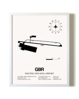 Walter J. Koladza Airport airport map poster in oak frame