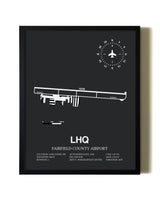 Unframed Fairfield County Airport map print poster