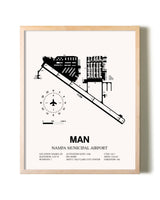 Nampa Municipal Airport framed wall art in white frame