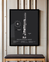 Frame color options for Pineville Municipal Airport Wall Art