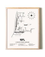 Cannon Creek Airpark framed wall art in white frame