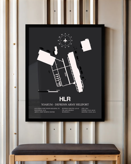 Frame color options for Yoakum-Defrenn Army Heliport Wall Art