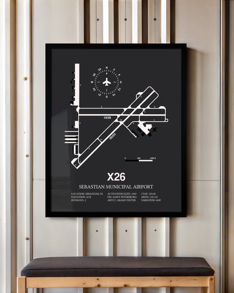 Frame color options for Sebastian Municipal Airport Wall Art