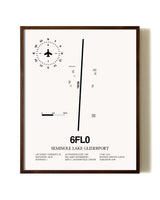 Seminole Lake Gliderport aviation print in walnut frame