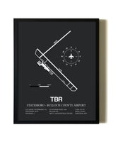 Unframed Statesboro-Bulloch County Airport map print poster