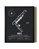 Unframed New Orleans Naval Air Station Joint Reserve Base-Alvin Callender Field map print poster