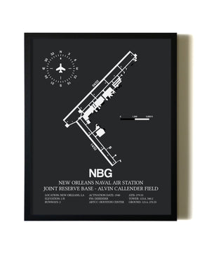 Unframed New Orleans Naval Air Station Joint Reserve Base-Alvin Callender Field map print poster