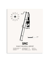 Gray Searcy Regional Airport framed poster displayed in an airplane hangar