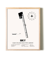 Marco Island Executive Airport framed wall art in white frame