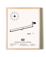 Randolph County Airport framed wall art in white frame