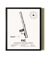 Framed Zelienople Municipal Airport wall art poster in black frame