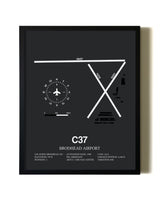 Unframed Brodhead Airport map print poster