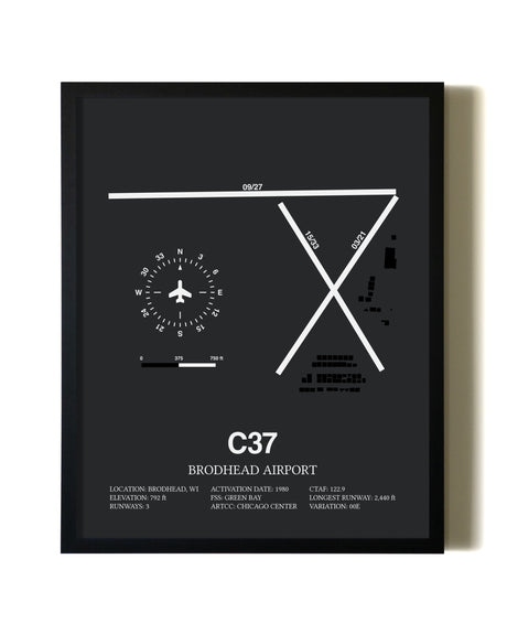 Unframed Brodhead Airport map print poster