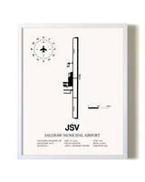 Sallisaw Municipal Airport airport map poster in oak frame