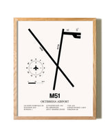 Oktibbeha Airport framed print in natural wood frame