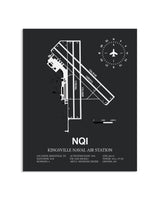Gray Framed Kingsville Naval Air Station layout wall art poster