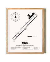 Berkeley County Airport framed print in natural wood frame