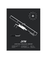 Gray Framed John Bell Williams Airport layout wall art poster