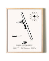 Pickens County Airport framed wall art in white frame