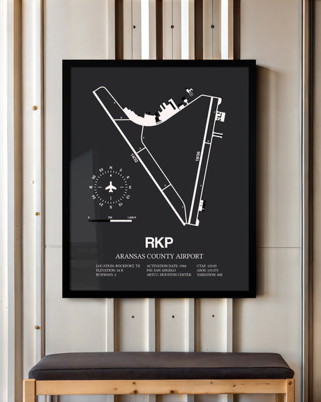 Frame color options for Aransas County Airport Wall Art