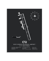 Gray Framed West Georgia Regional Airport/ O. V. Gray Field layout wall art poster