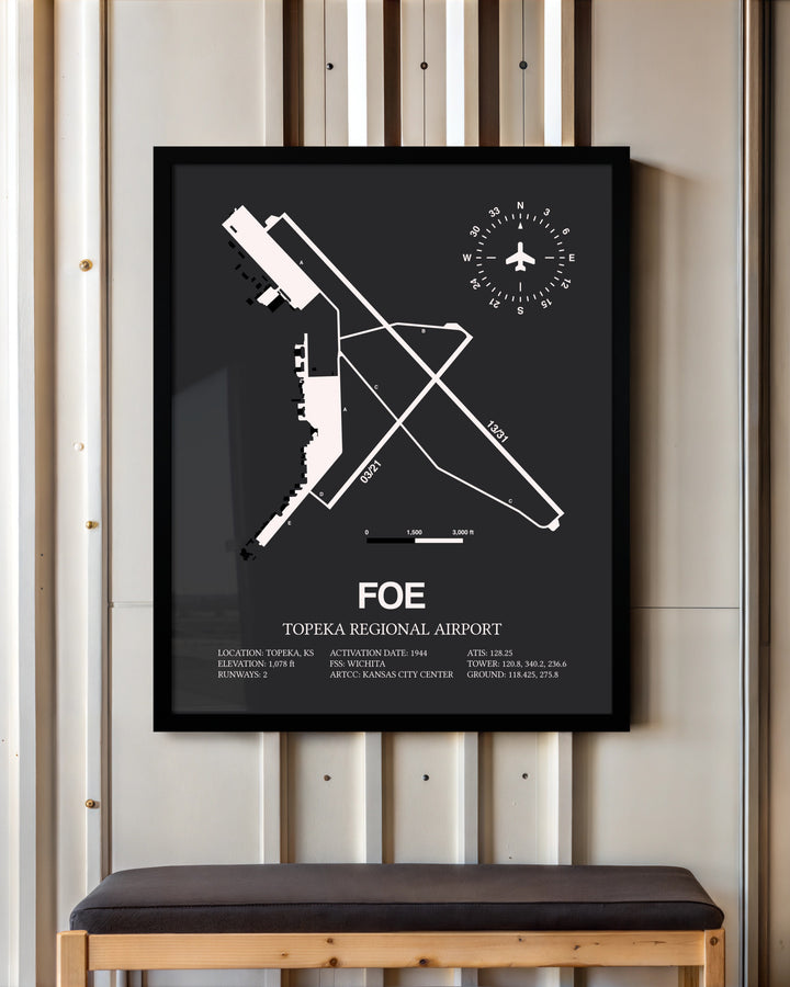 Frame color options for Topeka Regional Airport Wall Art