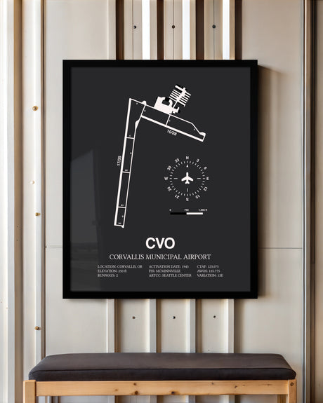 Frame color options for Corvallis Municipal Airport Wall Art