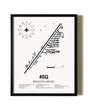 Framed Brighton Airport wall art poster in black frame