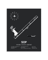 Gray Framed Moore County Airport layout wall art poster