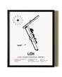 Framed Lake Charles Regional Airport wall art poster in black frame