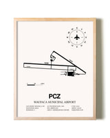Waupaca Municipal Airport framed wall art in white frame