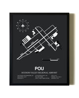 Unframed Hudson Valley Regional Airport map print poster
