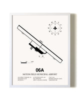 Moton Field Municipal Airport airport map poster in oak frame