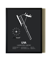 Unframed Garner Field Airport map print poster