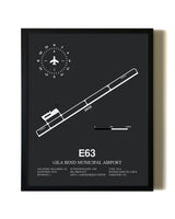 Unframed Gila Bend Municipal Airport map print poster