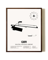 Walter J. Koladza Airport aviation print in walnut frame