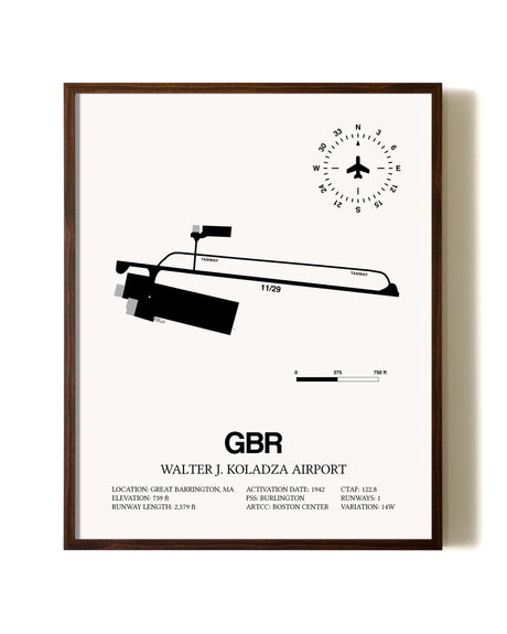 Walter J. Koladza Airport aviation print in walnut frame