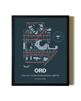 Slate Framed Chicago O'Hare International Airport wall art poster in black frame