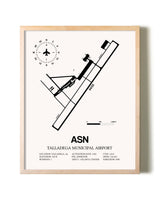 Talladega Municipal Airport framed wall art in white frame