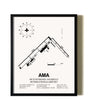 Framed Rick Husband Amarillo International Airport wall art poster in black frame