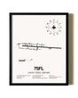 Framed Sandy Creek Airpark wall art poster in black frame