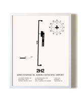 Jerry Sumners Sr. Aurora Municipal Airport airport map poster in oak frame