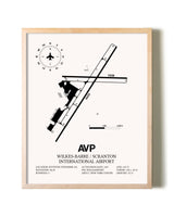 Wilkes-Barre / Scranton International Airport framed wall art in white frame