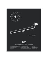 Gray Framed Randolph County Airport layout wall art poster